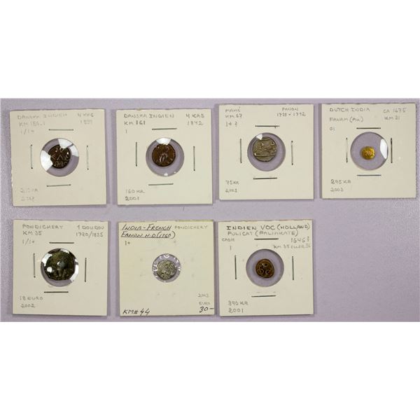 COLONIAL INDIA: LOT of 7 coins