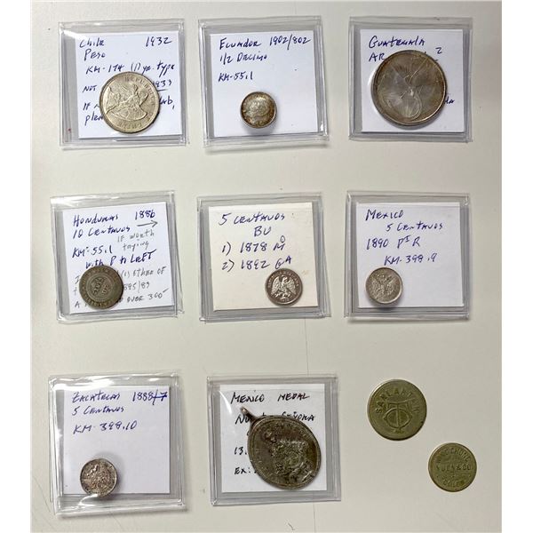 AMERICAS: Latin America, LOT of 10 coins, medals, and tokens