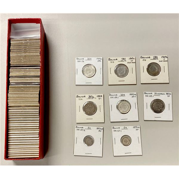 BOLIVIA: LOT of 72 coins