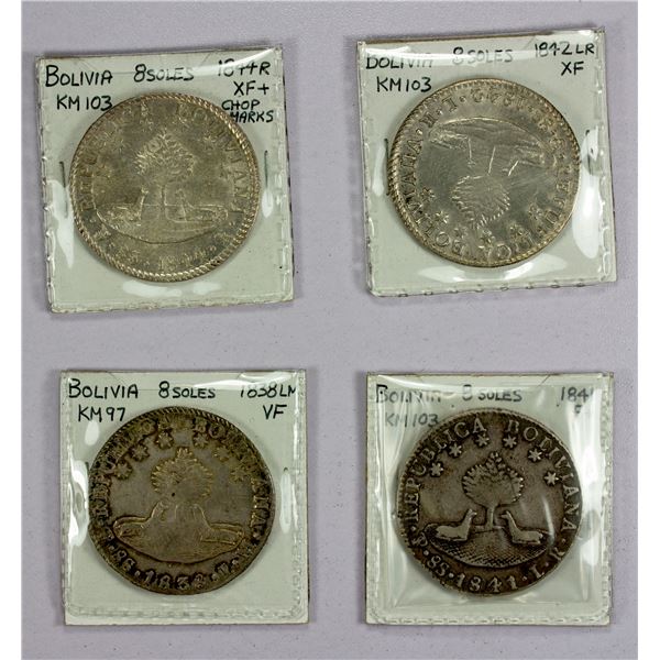 BOLIVIA: LOT of 4 coins