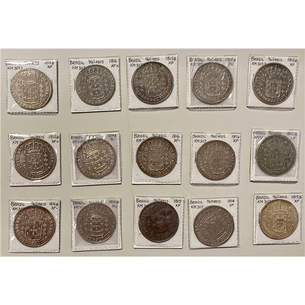 BRAZIL: LOT of 15 coins