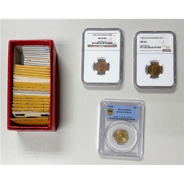 BRITISH HONDURAS: LOT of 36 coins