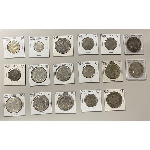 CHILE: LOT of 17 coins