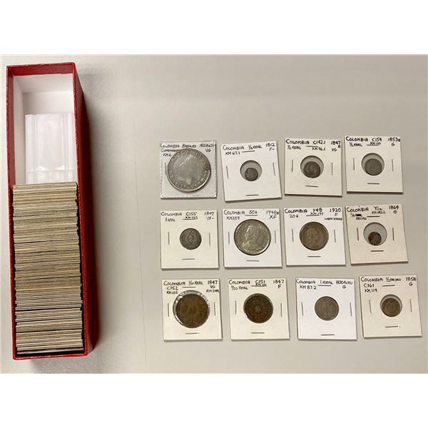 COLOMBIA: LOT of 62 coins