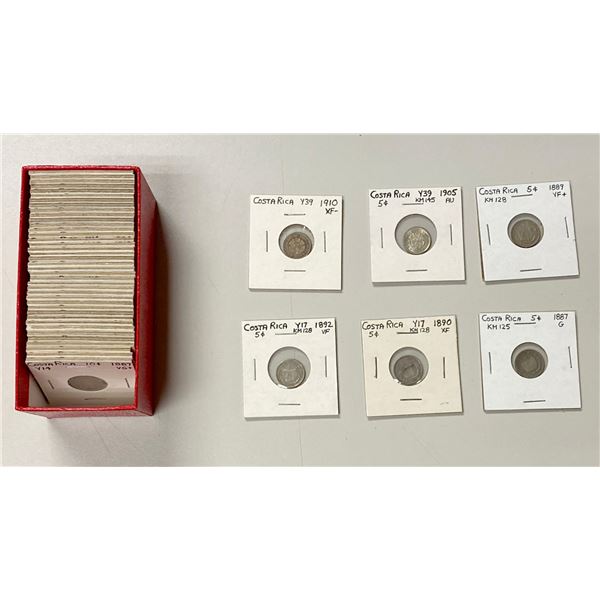 COSTA RICA: LOT of 45 coins