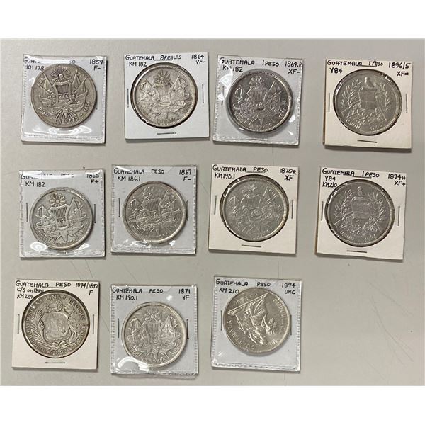 GUATEMALA: LOT of 11 coins