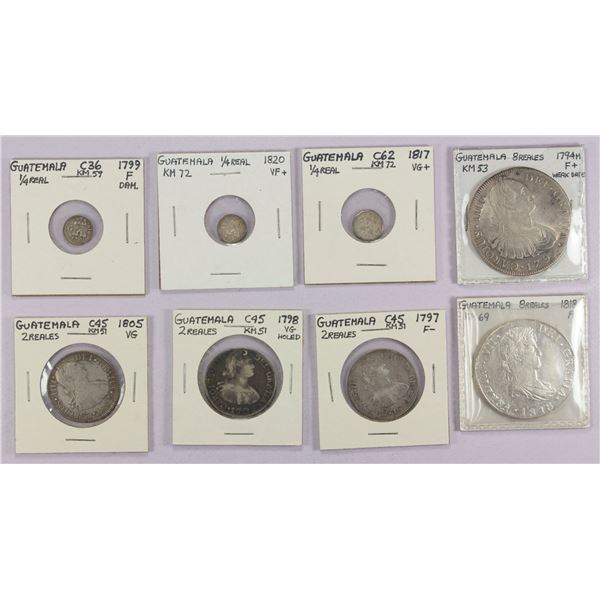GUATEMALA: LOT of 8 coins