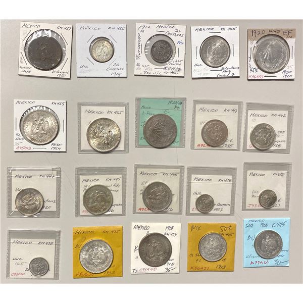 MEXICO: Estados Unidos, LOT of 20 coins