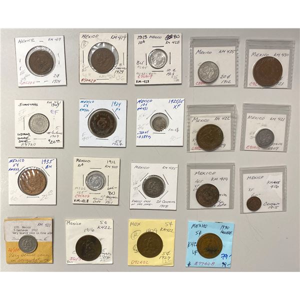 MEXICO: Estados Unidos, LOT of 19 coins