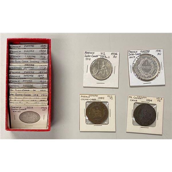 FRENCH INDOCHINA: LOT of 22 coins