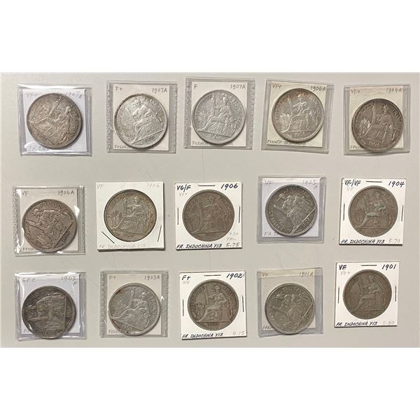 FRENCH INDOCHINA: LOT of 15 coins