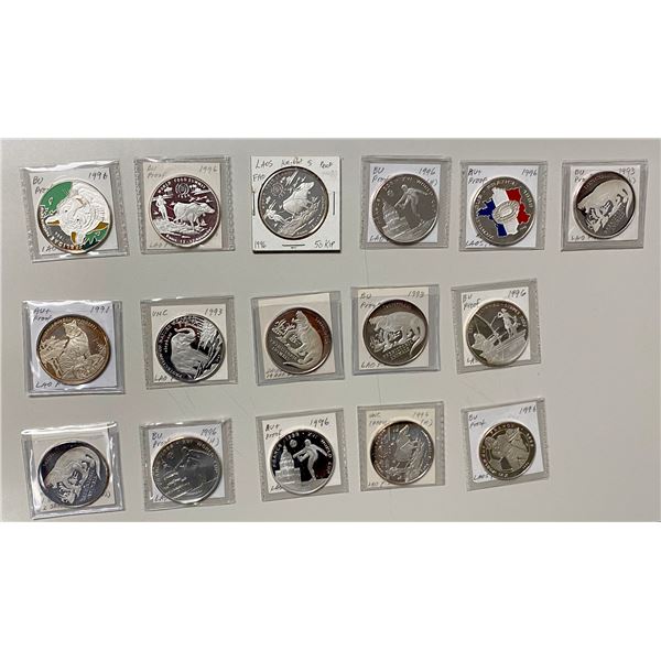 LAOS: LOT of 16 coins