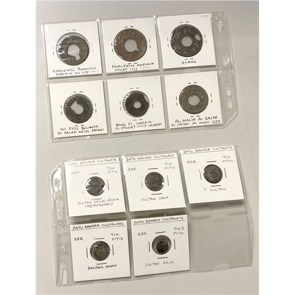 MALAY STATES: LOT of 11 tin pitis