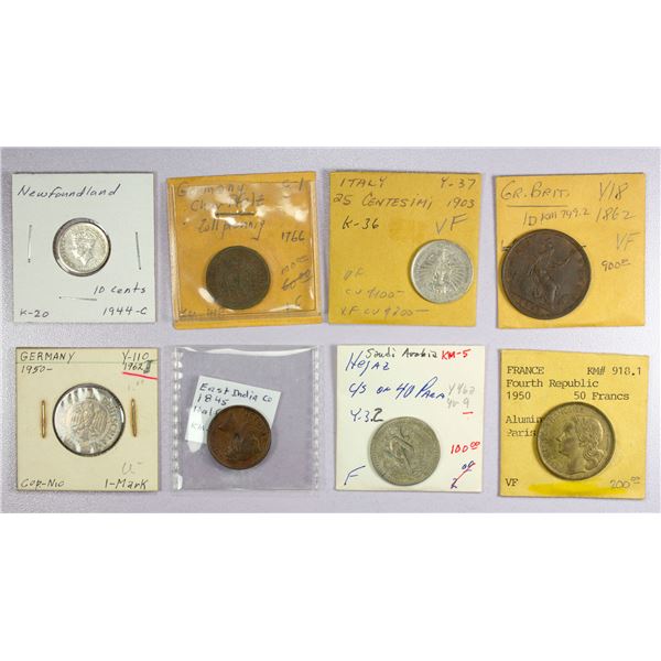 WORLDWIDE: LOT of 8 coins