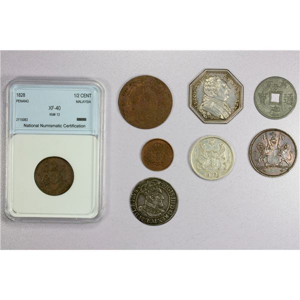 WORLDWIDE: LOT of 7 coins and 1 medal