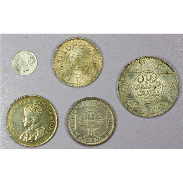 WORLDWIDE: LOT of 5 silver coins