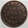 Image 1 : Canadian Large Cent 1891 EF+ LDLL OBV2 IMP