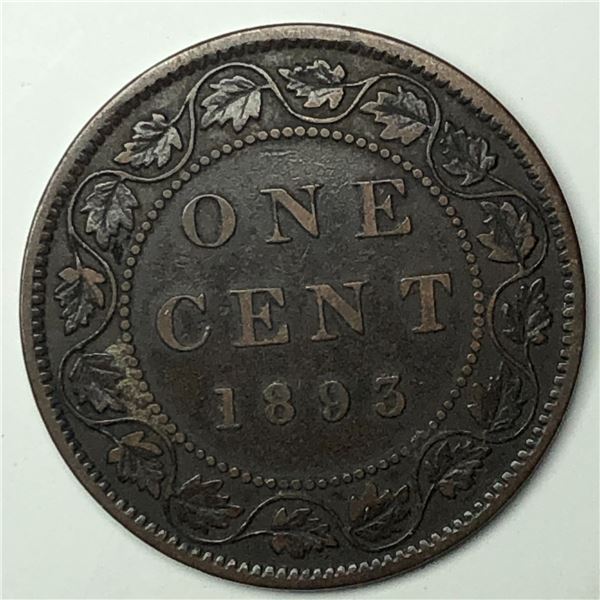 Canadian Large Cent 1893 VF++