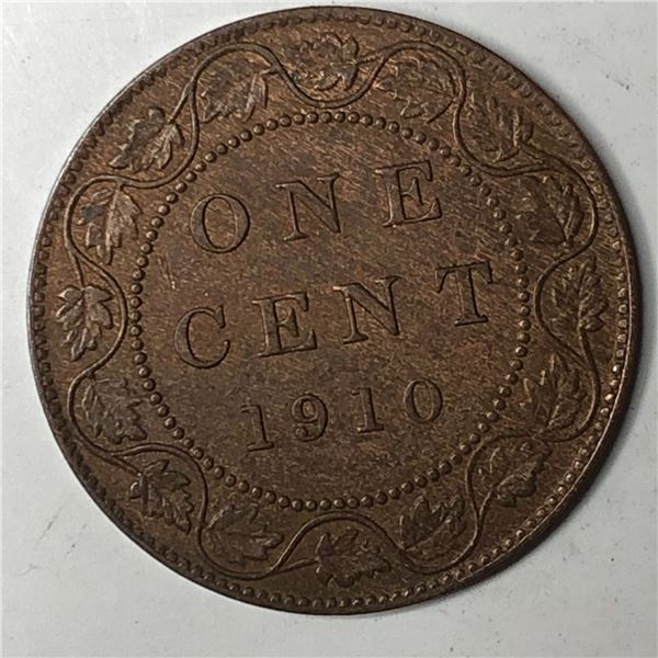 Canadian Large Cent 1910 UNC BROWN