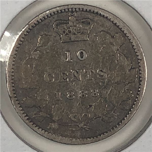 Canadian .10 Cent Dime 1888