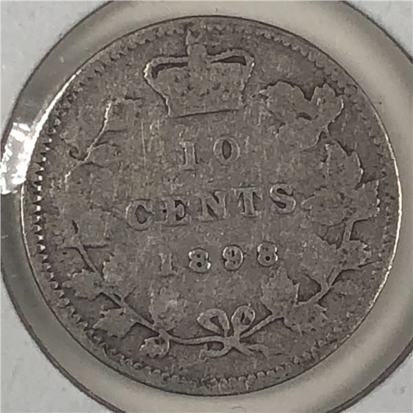 Canadian .10 Cent Dime 1898