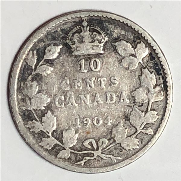 Canadian .10 Cent Dime 1904