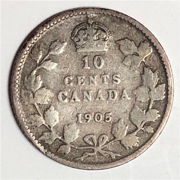 Canadian .10 Cent Dime 1905