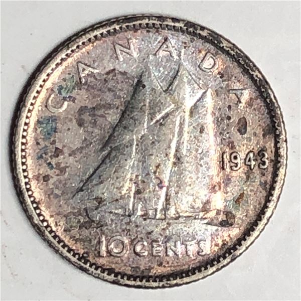 Canadian .10 Cent Dime 1943