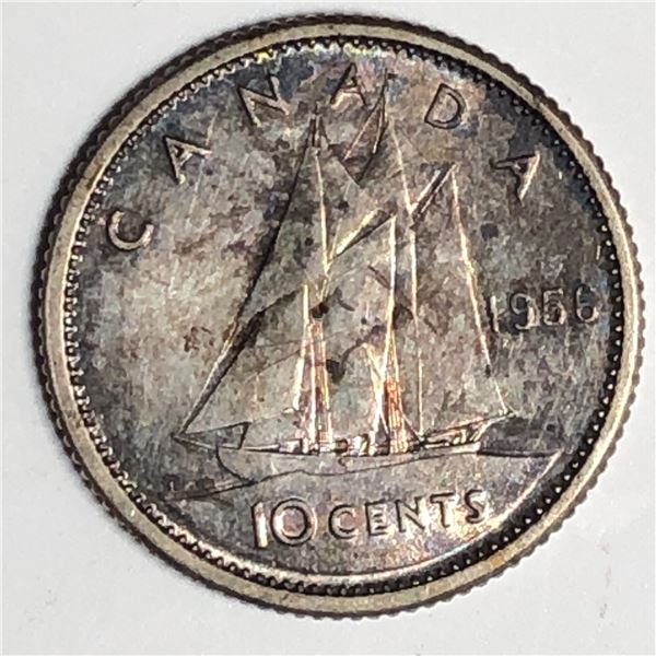 Canadian .10 Cent Dime 1956