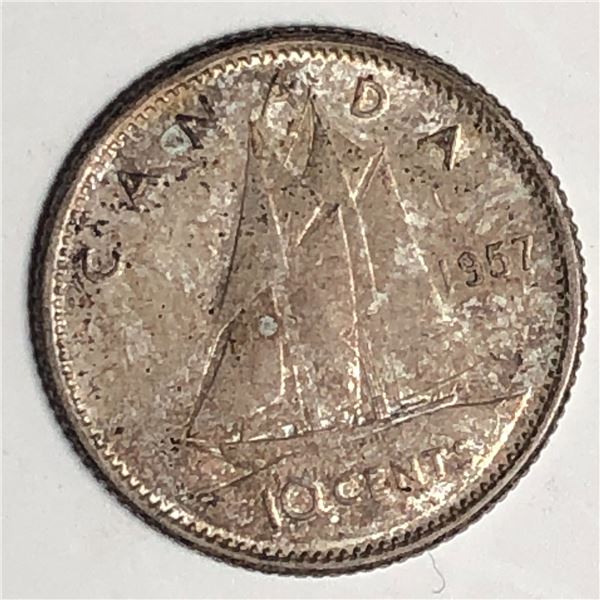 Canadian .10 Cent Dime 1957