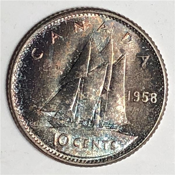 Canadian .10 Cent Dime 1958