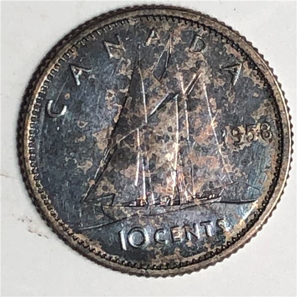 Canadian .10 Cent Dime 1958