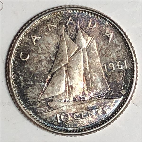 Canadian .10 Cent Dime 1961