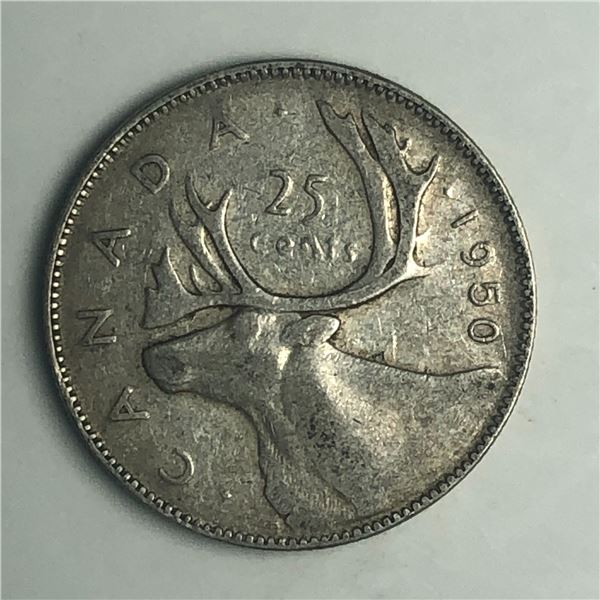 1950 King George VI 25 Cents