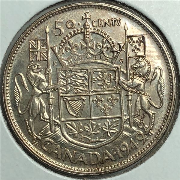 1949 King George VI 50 Cents Choice BU