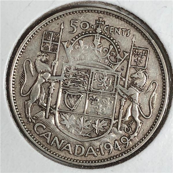 1949 King George VI 50 Cents Hoof Over 9