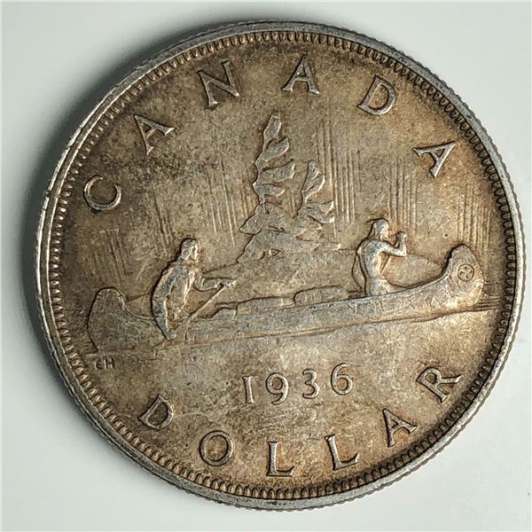 1936 King George V Canadian Silver Dollar Circ