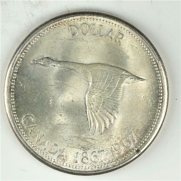 1967 Queen Elizabeth II Canadian Silver Dollar