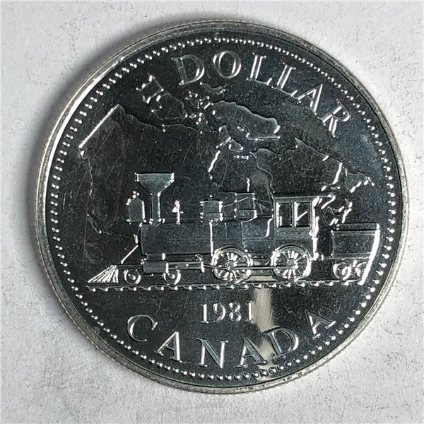 1981 Queen Elizabeth II Canadian Silver Dollar UNC