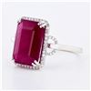 Image 2 : 7.59 ctw UNHEATED Ruby and 0.21 ctw Diamond 18K White Gold Ring (GIA CERTIFIED)