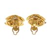 Image 2 : Chanel Gold CC Rhinestone Clip On Earrings