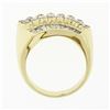 Image 8 : Vintage 18K Yellow Gold 1.40 ctw Graduated Marquise & Round Cut Diamond Band Rin