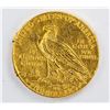 Image 2 : 1909-D $5 Indian Head Half Eagle Gold Coin C+