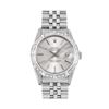 Image 2 : Rolex Mens 36MM Stainless Steel Silver Index Dial 18K Gold Pyramid Diamond Bezel