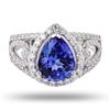 Image 1 : 2.21 ctw Tanzanite and 0.74 ctw Diamond 14K White Gold Ring