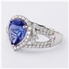 Image 2 : 2.21 ctw Tanzanite and 0.74 ctw Diamond 14K White Gold Ring