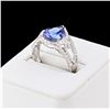 Image 3 : 2.21 ctw Tanzanite and 0.74 ctw Diamond 14K White Gold Ring