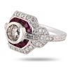 Image 2 : 0.94 ctw Diamond and 0.85 ctw Ruby Platinum Ring (1.53 ctw Diamonds)