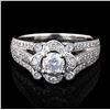 Image 1 : 0.54 ctw SI3 CLARITY CENTER Diamond Platinum Ring (1.28 ctw Diamonds) EGL USA CE