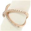 Image 2 : NEW 14k Rose Gold 0.50 ctw 45 Round Brilliant Diamond Simple X Ex Cross Band Rin